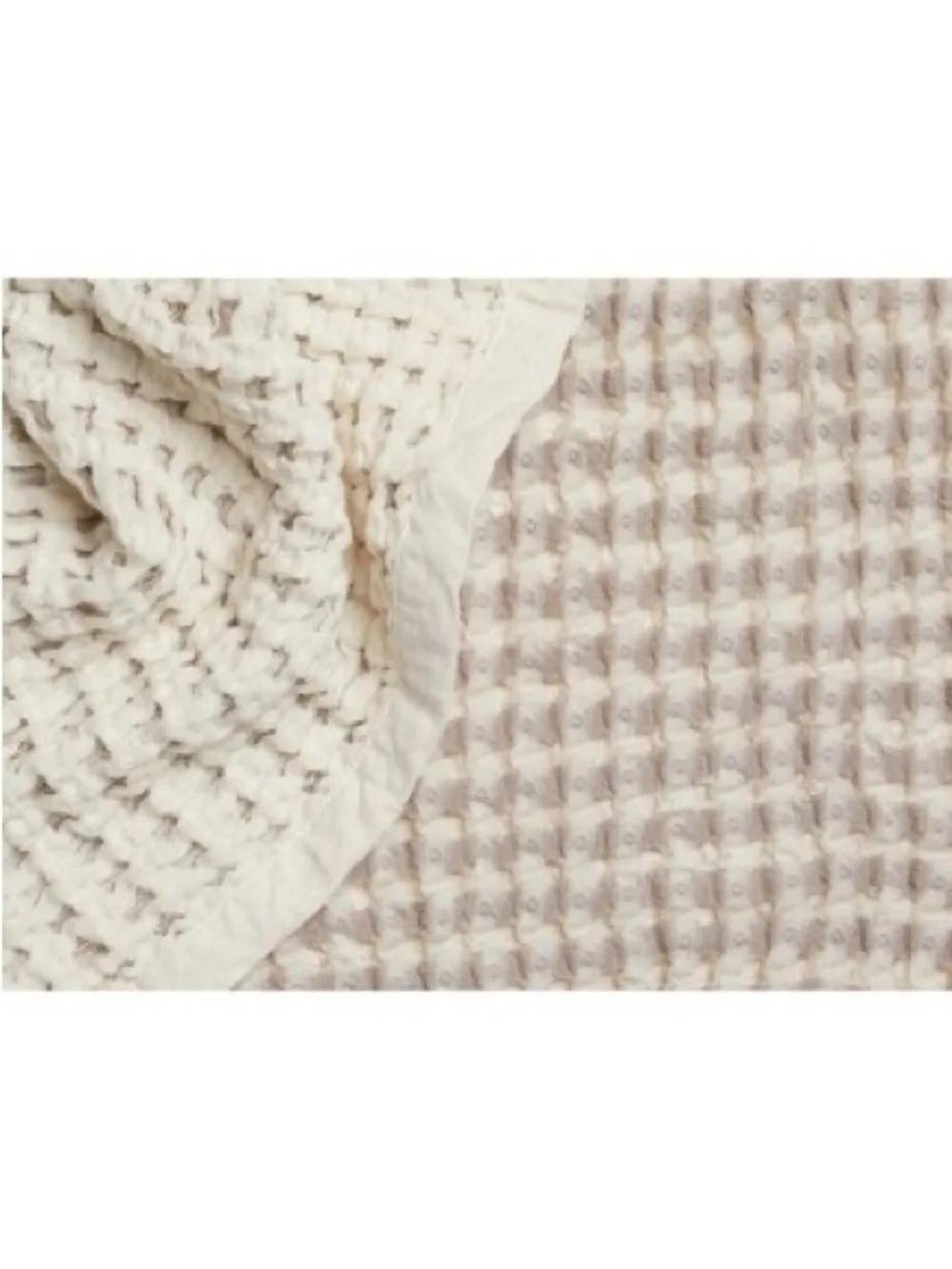 Parachute Waffle Cotton Throw Blanket in Beige